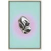 Artgeist Paveikslas - Metallic Form - Abstract Sculpture on a Mint Background with a Violetinė Halo