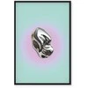 Artgeist Paveikslas - Metallic Form - Abstract Sculpture on a Mint Background with a Violetinė Halo