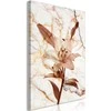 Artgeist Paveikslas - Elegance of a Flower (1-part) - Delicate Lily on Marble in Sepia