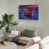 Artgeist Paveikslas - Modern impressionism - night landscape of a lake with a floating boat