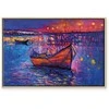 Artgeist Paveikslas - Modern impressionism - night landscape of a lake with a floating boat