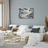 Artgeist Paveikslas - Mountainous Coast with Trees and Rocks in Light Pastel Blues