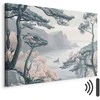 Artgeist Paveikslas - Mountainous Coast with Trees and Rocks in Light Pastel Blues