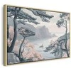 Artgeist Paveikslas - Mountainous Coast with Trees and Rocks in Light Pastel Blues