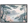 Artgeist Paveikslas - Mountainous Coast with Trees and Rocks in Light Pastel Blues