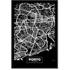 Artgeist Paveikslas - Negative Map: Porto (1 Part) Vertical