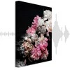 Artgeist Paveikslas - Peony Charm (1-part) - Colorful Bouquet on Juodas Background