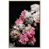 Artgeist Paveikslas - Peony Charm (1-part) - Colorful Bouquet on Juodas Background