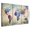Artgeist Paveikslas - Rainbow Map (triptych)