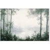 Artgeist Paveikslas - Retro Landscape Grove Trees and Pond in Patinated Shades of Žalias