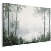 Artgeist Paveikslas - Retro Landscape Grove Trees and Pond in Patinated Shades of Žalias