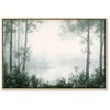 Artgeist Paveikslas - Retro Landscape Grove Trees and Pond in Patinated Shades of Žalias