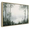 Artgeist Paveikslas - Retro Landscape Grove Trees and Pond in Patinated Shades of Žalias