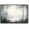 Artgeist Paveikslas - Retro Landscape Grove Trees and Pond in Patinated Shades of Žalias