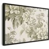 Artgeist Paveikslas - Retro Vintage Flowers in Delicate Kreminis and Žalias Colors