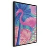 Artgeist Paveikslas - Rožinė Flamingo - Abstract Flamingo Against Palms and Ice Cubes