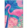 Artgeist Paveikslas - Rožinė Flamingo - Abstract Flamingo Against Palms and Ice Cubes