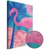 Artgeist Paveikslas - Rožinė Flamingo - Abstract Flamingo Against Palms and Ice Cubes