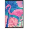 Artgeist Paveikslas - Rožinė Flamingo - Abstract Flamingo Against Palms and Ice Cubes