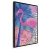 Artgeist Paveikslas - Rožinė Flamingo - Abstract Flamingo Against Palms and Ice Cubes