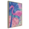 Artgeist Paveikslas - Rožinė Flamingo - Abstract Flamingo Against Palms and Ice Cubes