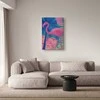 Artgeist Paveikslas - Rožinė Flamingo - Abstract Flamingo Against Palms and Ice Cubes