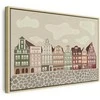 Artgeist Paveikslas - Salt Square - Colorful Illustrated Townhouses Against a Cloudy Sky Background