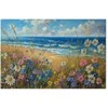 Artgeist Paveikslas - Seascape – wildflowers and a view of the rough sea