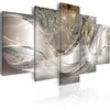 Artgeist Paveikslas - Sparkling Dandelions (5 Parts) rusvai gelsvas Wide