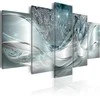 Artgeist Paveikslas - Sparkling Dandelions (5 Parts) Mėlyna Wide