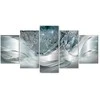 Artgeist Paveikslas - Sparkling Dandelions (5 Parts) Mėlyna Wide