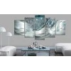 Artgeist Paveikslas - Sparkling Dandelions (5 Parts) Mėlyna Wide