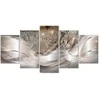 Artgeist Paveikslas - Sparkling Dandelions (5 Parts) rusvai gelsvas Wide