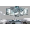 Artgeist Paveikslas - Sparkling Dandelions (5 Parts) Mėlyna Wide
