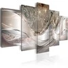 Artgeist Paveikslas - Sparkling Dandelions (5 Parts) rusvai gelsvas Wide