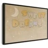 Artgeist Paveikslas - Sweet Dreams - Pastel Inscription Surrounded by the Moon and Stars