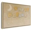 Artgeist Paveikslas - Sweet Dreams - Pastel Inscription Surrounded by the Moon and Stars