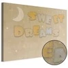 Artgeist Paveikslas - Sweet Dreams - Pastel Inscription Surrounded by the Moon and Stars
