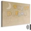 Artgeist Paveikslas - Sweet Dreams - Pastel Inscription Surrounded by the Moon and Stars