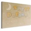 Artgeist Paveikslas - Sweet Dreams - Pastel Inscription Surrounded by the Moon and Stars
