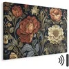 Artgeist Paveikslas - Tapestry Large Flowers Retro Floral Motif in Kilim Style