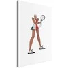 Artgeist Paveikslas - Tennis Player With a Racket on a Light Background - Illustration