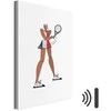Artgeist Paveikslas - Tennis Player With a Racket on a Light Background - Illustration