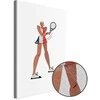 Artgeist Paveikslas - Tennis Player With a Racket on a Light Background - Illustration