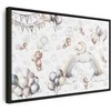 Artgeist Paveikslas - Toy Bears with Balloons - Flying Plush Bears Among Balloons Clouds and Rainbows in Subtle Pastel Hues