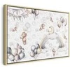 Artgeist Paveikslas - Toy Bears with Balloons - Flying Plush Bears Among Balloons Clouds and Rainbows in Subtle Pastel Hues