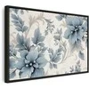 Artgeist Paveikslas - Turquoise Flowers in Retro Ambience Floristic Ornaments
