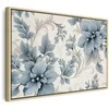 Artgeist Paveikslas - Turquoise Flowers in Retro Ambience Floristic Ornaments