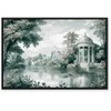 Artgeist Paveikslas - View of the Park and Lake Retro Vintage Landscape in Greens