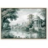 Artgeist Paveikslas - View of the Park and Lake Retro Vintage Landscape in Greens